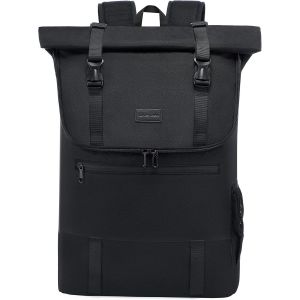 KALANKA-Sac a Dos Homme Femme, Sac à Dos pour Ordinateur Portable 15/17.3 Pouces, Sac Ados PC Portable Roll Top résistant à l'eau, Sac a Dos pour Affaire Travail Voyage - Neuf