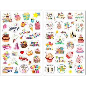Tianyi-Lot De 6 Autocollants D'anniversaire Pour Cartes D'anniversaire, Cadeaux, Livre D'or, Cartes, Album Photo, Décoration De Fête Pleine D'amour, Cartes D'anniversaire Et Cadeaux - Neuf
