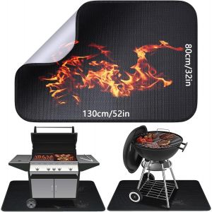 Tapis Ignifuge | 80 * 130cm Tapis de protection thermique pliable | Tapis de protection du sol | Tapis pour barbecue | Plaque pare-étincelles | pour BBQ Barbecues Cheminées Sol Pelouse etc - Neuf