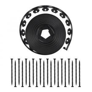 Bordure De Jardin En Plastique-Duoku-30 M X 4 Cm-Avec 120 Piquets-Installation Sans Creuser-R&eacute;sistante Aux Uv - Neuf