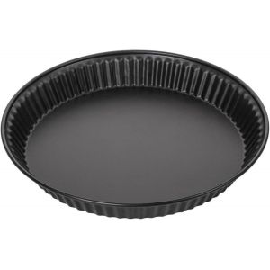 Kalanka-7543 Moule &Agrave; Quiche, Moule &Agrave; Tarte, Moule Pour Quiche Lorraine, Acier Inoxydable, Noir, 30 X 3,5 Cm - Neuf