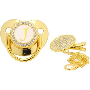 Sucette Pour B&eacute;b&eacute;,T&eacute;tine En Silicone Ultra-L&eacute;g&egrave;re Dor&eacute;e 0-6 Mois,T&eacute;tine Douce Pour B&eacute;b&eacute;,T&eacute;tine Pour B&eacute;b&eacute; Sans Bpa,Avec Attache-T&eacute;tine,Pour B&eacute;b&eacute; De 6 &Agrave; 18 Mois,Cadeau Pour B&eacute;b&eacute; (J) - Neuf