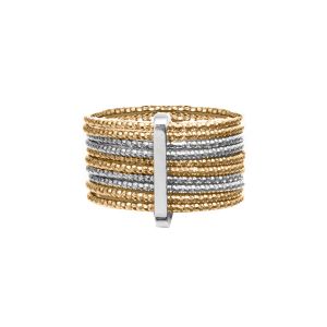 Bague Semainier Argent Dor&eacute; Rhodi&eacute; - Neuf