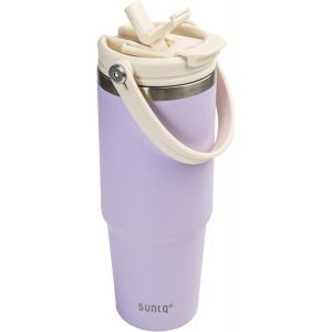 ERYI-30Oz Mug Isotherme Avec Couvercle Et Paille, Tasse À Café En Acier Inoxydable, Tasse À Café Réutilisable, Gobelet Isotherme Grande Capicité Pour Voyage Sport(Violette) - Neuf