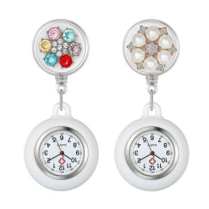 Femmes Alliage Montre De Poche Infirmi&egrave;re M&eacute;decin Montre Couleur Choix Femelle Quartz Montre Fleur Forme2pcs - Neuf