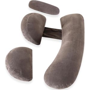 Coussin De Grossesse, Coton Coussin D'allaitement, Oreiller De Grossesse Pour Le Dos, Les Hanches, Les Jambes, Le Ventre Avec Housse En Coton Amovible Pour Femme De Maternit&eacute; (Haricots Froids-Bleu) - Neuf