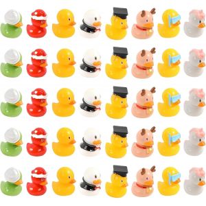 Mevronisshop-40 Pi&egrave;ces Mini Canard, R&eacute;sine Petits Canards &Agrave; Cacher, 8 Motifs Diff&eacute;rents Canard En Plastique, Mignonnes Mini Animaux En Resine, Pour D&eacute;corer Voitures, Aquariums Et Bonsa&iuml;s De Jardin-No Brand - Neuf