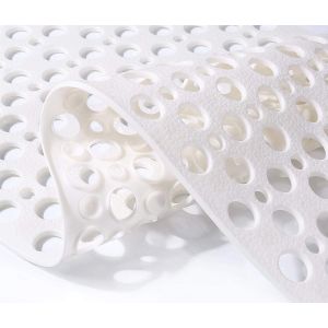 Tapis de bain antid&eacute;rapant extra doux en TPE pour enfants, tapis de bain &agrave; ventouses, lavable en machine, pour baignoires lisses/non textur&eacute;es uniquement, 76 cm x 43 cm (blanc) - Neuf