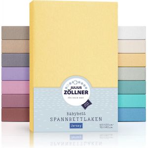 Kalanka-Lot De 2 Draps-Housses En Jersey Pour Lit Bébé Et Enfant - 100% Jersey De Coton - Certifié Oeko-Tex Standard 100 - Dimensions : 60 X 120 Cm / 70 X 140 Cm - Banana - Neuf