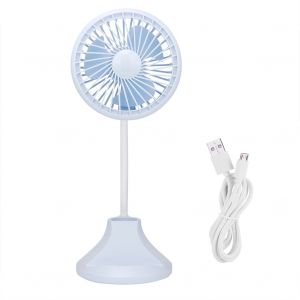 HJLIAN 1 mini ventilateur de bureau avec port USB rechargeable et lampe de chevet pour la maison et le bureau (bleu) - Neuf