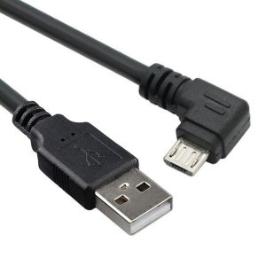 AYU-Câble de données et de chargement à angle droit 90 degrés Micro USB 2.0 Type 5 broches vers USB 2.0 Type A 480 Mbps Données pour téléphone tablette ordinateur caméra (50 cm) - Neuf