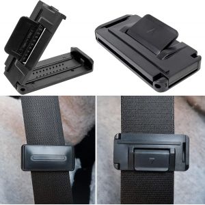 Lot de 2 clips de réglage de ceinture de sécurité noirs, ajusteur de ceinture de sécurité, régulateur d'arrêt, empêche la ceinture de frotter sur votre cou, 5,4 cm, largeur de ceinture - Neuf