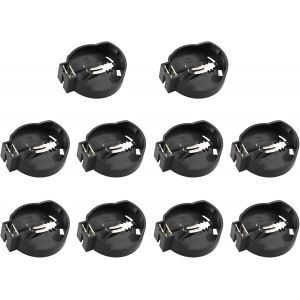 TYE-Lot de 10 adaptateurs de Piles Bouton 3 V CR2032 CR2025 Noir - Neuf