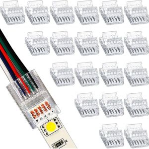 Kalanka-20 Pi&egrave;ces Connecteur Bande Led Rgbw De 12mm 5 Broches Connecteur, Led Rapide Connector 5 Broches 12 Mm Connecteurs Gapless Pour Connexion De Bande Led - Neuf