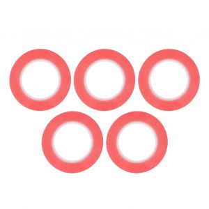 XYONG Lot de 5 rubans adhesifs double face en PET, tres resistants, amovibles, pour travaux manuels, emballage cadeau, rouge, 5 mm - Neuf