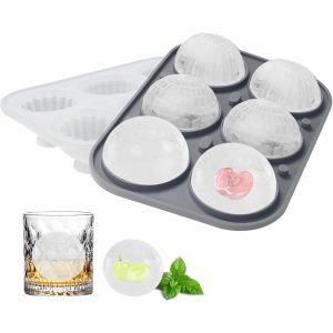 Kal-Bac A Glacon Sphériques Avec Couvercle, 5cm Grandes Boules À Glaçon, Moule A Glacon Ronds Silicone Sans Bpa Pour Gros Glacon Pour Cocktails, Whisky, Vin - Neuf