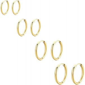 Kal-Boucles D'oreilles Créoles Femme 925 Argent Creoles Argent Femme Hypoallergénique Boucles D'oreilles Femme Bijoux Femme - Neuf