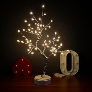 Lumi&egrave;re d'Arbre de LED, 60 LED Star de la Nuit de la Lumi&egrave;re, de BRICOLAGE R&eacute;glable Branches en Fil de Cuivre de l'Arbre de cr&eacute;ation pour la F&ecirc;te de Mariage D&eacute;coration, D&eacute;coration de No&euml;l Cadeaux - Neuf