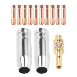 13pcs 14ak Consommables de torche de soudage 0,9 mm Mig Torche Buse à gaz Porte-pointe de 15ak Mig Welding Torc - Neuf