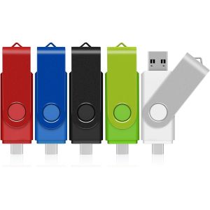 Lot De 5 Clés Usb C 4 Go 2.0 Pour Téléphone Et Pad, Clé Usb 2 En 1 (Usb-C Et Usb-A), Pour Téléphone/Tablette/Téléphones Android Et Ordinateurs. - Neuf