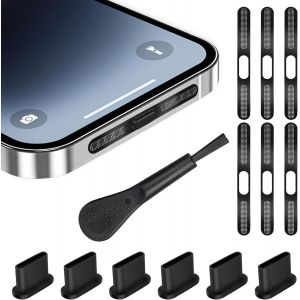Lot De 13 Bouchons Anti-Poussi&egrave;re Usb C, Compatibles Avec Iphone 16/15, Avec Cache De Port Usb C, Couvercle De Haut-Parleur De T&eacute;l&eacute;phone, Nettoyeur De Port De Charge De T&eacute;l&eacute;phone - Neuf