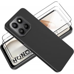JGD-Coque pour Honor 400 Smart Cover avec Verre Tremp&eacute; Protection &eacute;cran Film Matte Etui Souple Flexible en Premium TPU, Antichoc, Anti-d&eacute;rapante Noir Coque - Neuf
