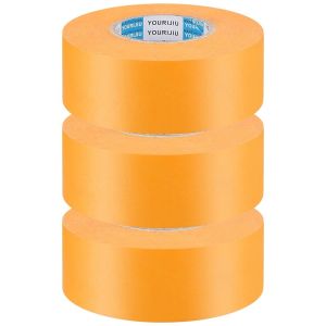 3 Rouleaux De Ruban De Masquage,Ruban Cr&ecirc;pe Pour Peinture,Ruban Adh&eacute;sif De Masquage 30 Mm X 50 M,Ruban Washi R&eacute;sistant,Accessoire Pour Peinture Et Bricolage - Neuf