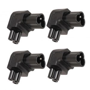 4PCS IEC320 C6 à IEC320 C5 Adaptateur secteur Plug and Play C6 à C5 à angle droit à 90 degrés pour serveur PDU UPS - Neuf