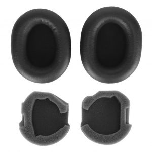 Coussinets d'oreille de casque Cuir de protéine Isolation phonique Coussinets d'oreille en éponge de mousse à mémoire de forme pour casque sans fil WH 1000XM5 Noir - Neuf