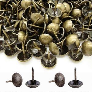 500 Pièces Clous De Tapisserie,Robuste 17x11 Mm Bronze Décoratif Clous De Tapisserie D'ameublement Retro Nail Diy Clous De Tapisserie D'ameublement - Neuf