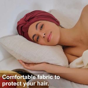 Tzf-Turban Pour Femmes En Douceur Doublé Turban En Jersey Extensible Headwrap Léger Respirant Couleur Unie - Neuf