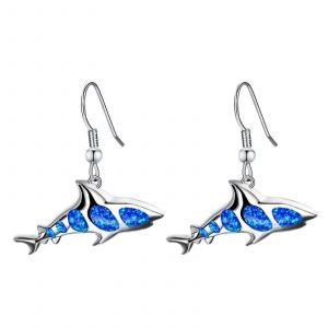 Dames Exquis Collier En Forme De Poisson Style Europ&eacute;en Mode Requin Boucles D'oreilles - Neuf