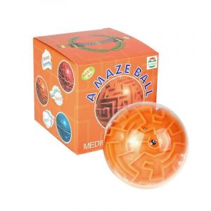 Jeu De Puzzle Magique Labyrinthe 3d Avec Boule Roulante Pour L'apprentissage Du Cerveau Des Enfants-Orange - Neuf