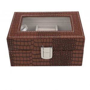 Hjlian Boite De Rangement Portable Pour Montres Et Bijoux, Grande Capacite (Marron) - Neuf