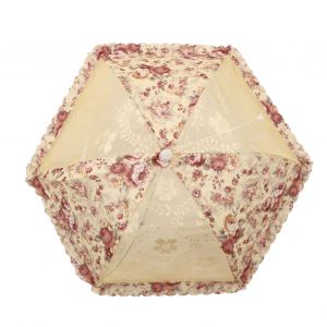Cloche Alimentaire Pliable En Maille A Imprime Floral, Ideale Pour Pique-Nique En Plein Air, Jaune - Neuf