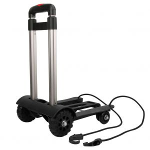 Chariot A Bagages Pliable Et Portable En Alliage D'aluminium Avec Roulettes Et Bande De Fixation Reglable - Neuf