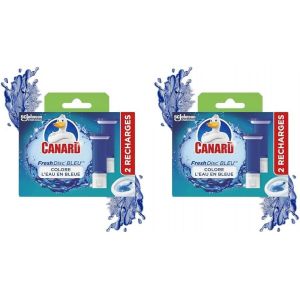 KAL-Canard Wc Fresh Disc Bleu -Bloc Wc Sans Cage Nettoyant -Nettoie À 360° -Nouvel Emballage 100% Carton -2 Recharges (Lot De 2) - Neuf