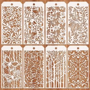 8 Pieces Pochoirs De Peinture Fleurs Mandala Pochoir Scrapbooking S Pochoir Dessin Peinture Plastique Pochoir Peinture Murale Meuble Pochoir Mod&egrave;le Pour Diy Maison D&eacute;cor Stencil - Neuf
