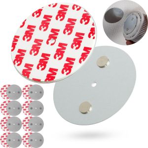 Support Magn&eacute;tique pour D&eacute;tecteur de Fum&eacute;e, 9 pi&egrave;ces, &Oslash; 70 mm diam&egrave;tre, &agrave; coller ou &agrave; visser, support magn&eacute;tique pour une fixation facile, plaquette adh&eacute;sive d&eacute;tecteur CO, support d&eacute;tecteur d'incendie - Neuf