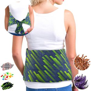 Ceinture Lombaire Chauffante Micro-ondes - Coussin Chauffant Dos et Dorsale (50x25 cm) - Compresse Chauffante de Graines Aromatiques - Housse Lavable, 100% Coton et Odeur de Lavande - Neuf