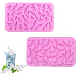 Kalanka-2 Pcs Moule &Agrave; G&acirc;teau En Silicone 30 Cavit&eacute;s Forme De Rainure De Dinosaure Dino Antiadh&eacute;sif Moules &Agrave; Forme Sp&eacute;cifique De Cuisine Moule En Silicone Pour Gla&ccedil;ons P&acirc;tisserie, Savons, Dessert - Neuf