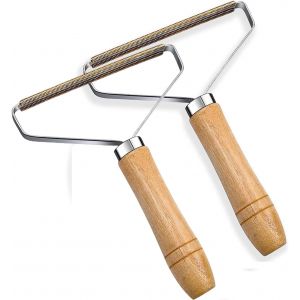 MEVRONISSHOP-2 PCS Rasoir Anti Bouloche, Anti Bouloche Vetement Rasoir Bouloche Portable Lint Remover pour Manteau Tiss&eacute; Pull Tapis Rideaux Canap&eacute; Wood - Neuf