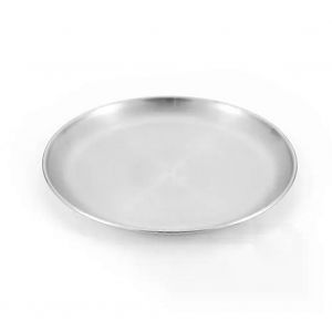 Assiettes En Acier Inoxydable Assiettes De Camping Plats De Table En Métal Réutilisables Assiettes Rondes Portables Pour Le Camping En Plein Air Randonnée Pique-Bbq - Neuf