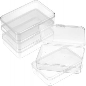 Chenquansarl-Lot De 5 Bo&icirc;tes De Rangement Pour Cartes &Agrave; Jouer - 10,5 X 7,5 X 2,5 Cm - Avec Couvercle - Petite Bo&icirc;te En Plastique - Bo&icirc;te De Rangement Pour Cartes Et Perles - Neuf