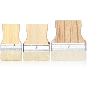 Chenquansarl-Lot De 3 Pinceaux Plats &Agrave; Palette Large De 1,9 Cm Avec Manche En Peuplier Pour Peinture &Agrave; L'huile Et Acrylique - Neuf