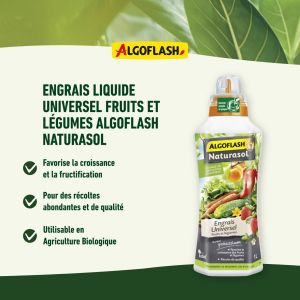 Kalanka-Algoflash Naturasol Engrais Liquide Universel Fruits Et Légumes, 1 L, Uab, Albioleg1 - Neuf