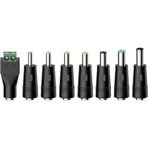 Adaptateur D'Alimentation Cc Universel 8 En 1 - 5,5 X 2,1 Mm - Prise Femelle Vers Mâle - Pour Caméra De Surveillance, Routeur, Ordinateurs Portables Et Ordinateurs Portables, Etc. - Adaptate[Z3768] - Neuf