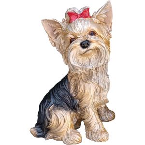 Nouvelhorizonstore-Yorkshire Terrier Statues,Statue De Chien Multicolore De Couleur De D&eacute;cord'int&eacute;rieur,Outdoor Garden Statues, Resin Dog Sculpture For Backyard Patio Decor & Lawn Ornaments - Neuf