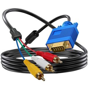 C&acirc;ble Vid&eacute;o Composant Vga M&acirc;le Vers 3 Rca Adaptateur (Vga Vers Rca)[HDM5233318] - Neuf