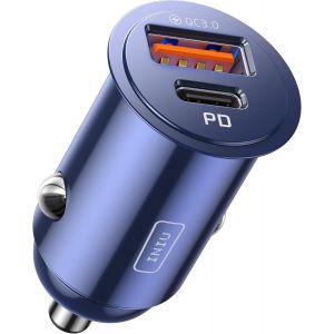 LORANKA-Allume Cigare USB C, 2 Ports 60W Charge Rapide Chargeur Voiture with USB C et A, Prise Allume Cigare 12V pour iPhone 16 15 14 13 12 Pro Max Mini Plus Samsung S24 Huawei iPad AirPods Switch, B - Neuf